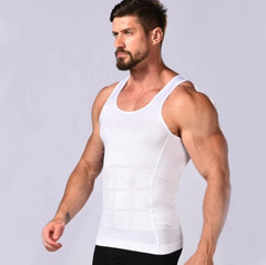 Men’s Slimming Body Shaper Vest Abs Abdomen Compression Workout Tank Tops…