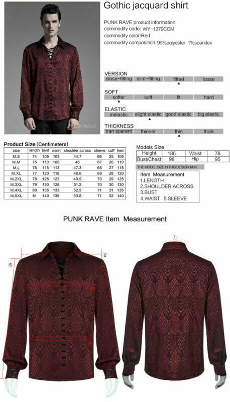 Men Gothic Gorgeous Jacquard Shirts Retro Formal Prom Party Long Sleeve Blouses gallery