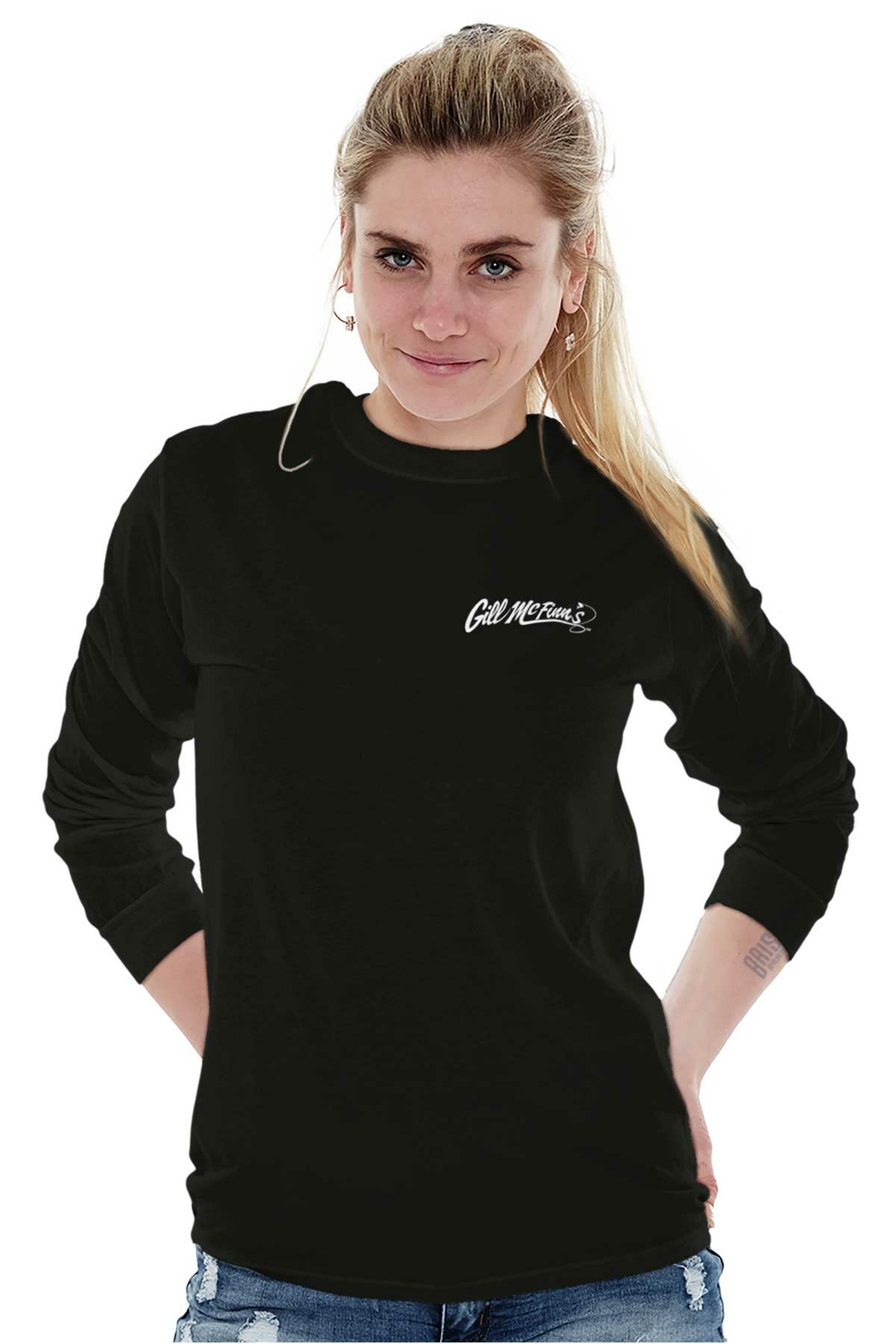 Gill McFinn's Fish Tales Bug Eyed Bluegill Long Sleeve Tshirt for Men or Women gallery