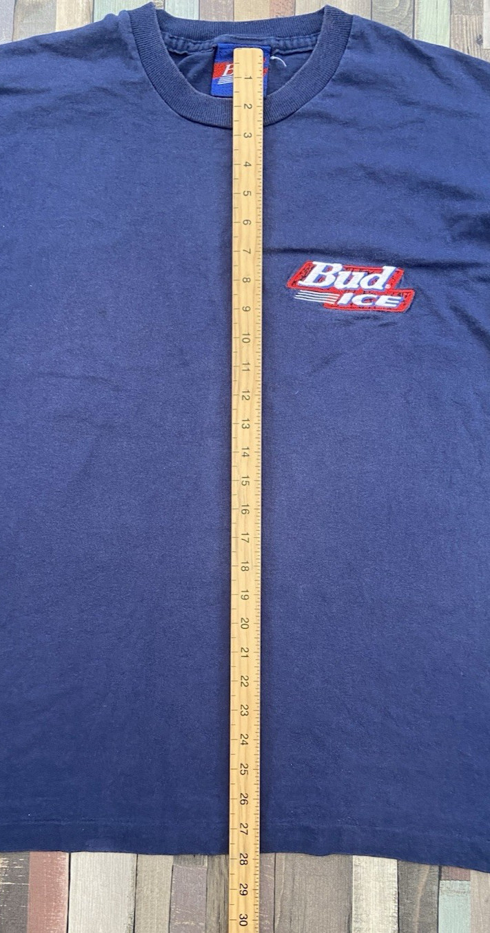 Vintage 90s Budweiser Bud Ice Beer Single Stitch T Shirt Size XL See Measurement gallery