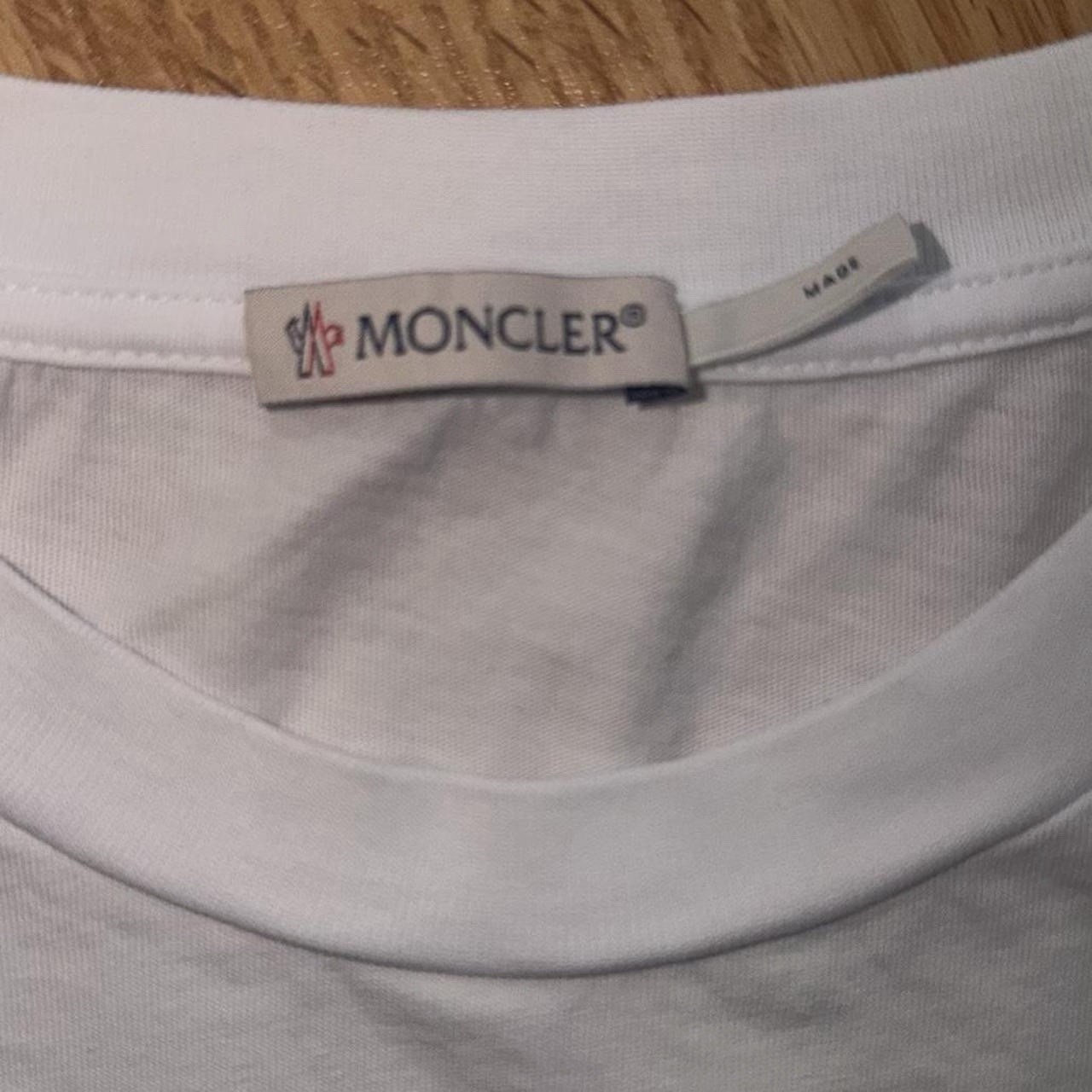 Moncler Men's Rubber Patch Logo T-Shirt in White Size L gallery