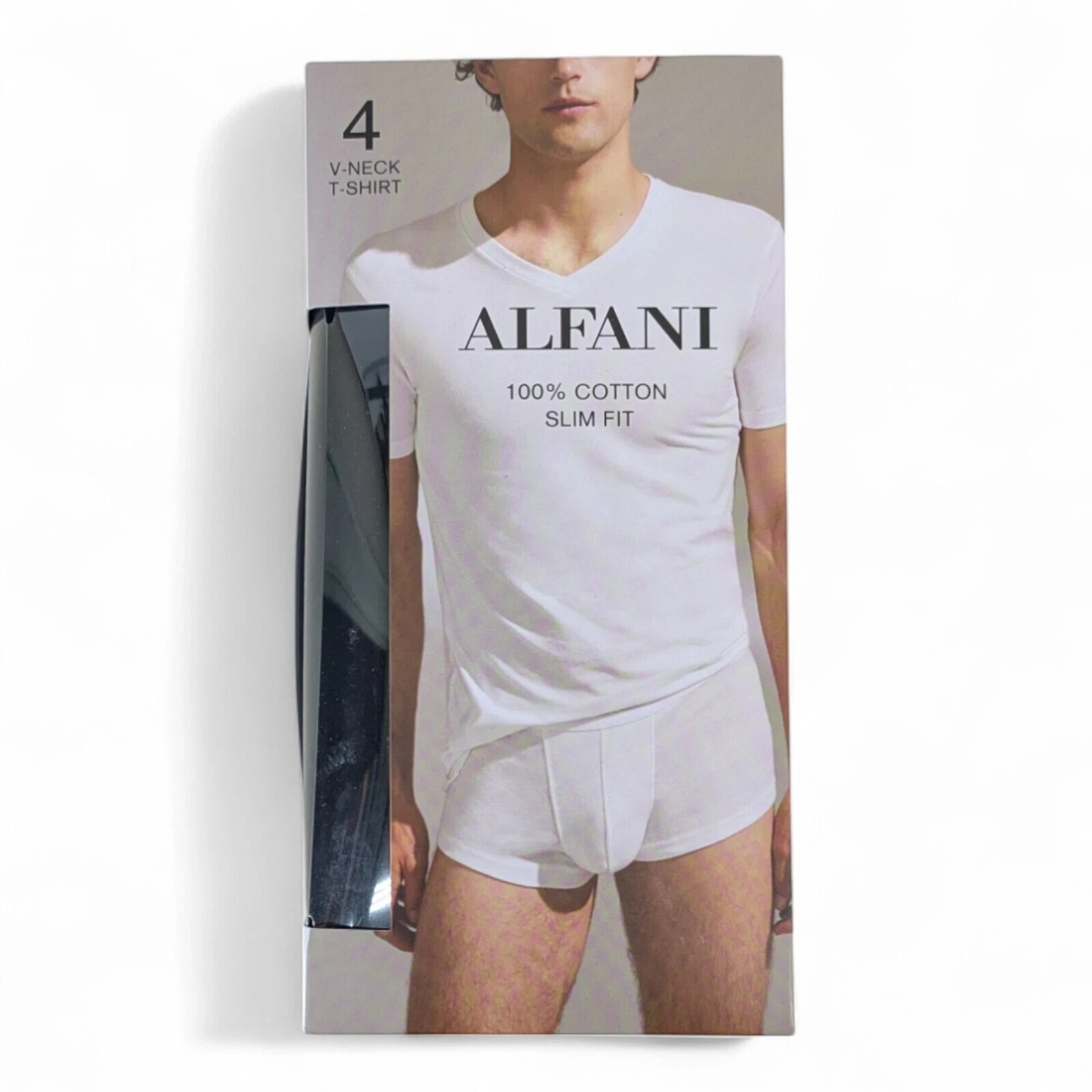 Alfani Mens 4 Pack Classic T Shirt Tagless Undershirts White or Black Ret $40 gallery