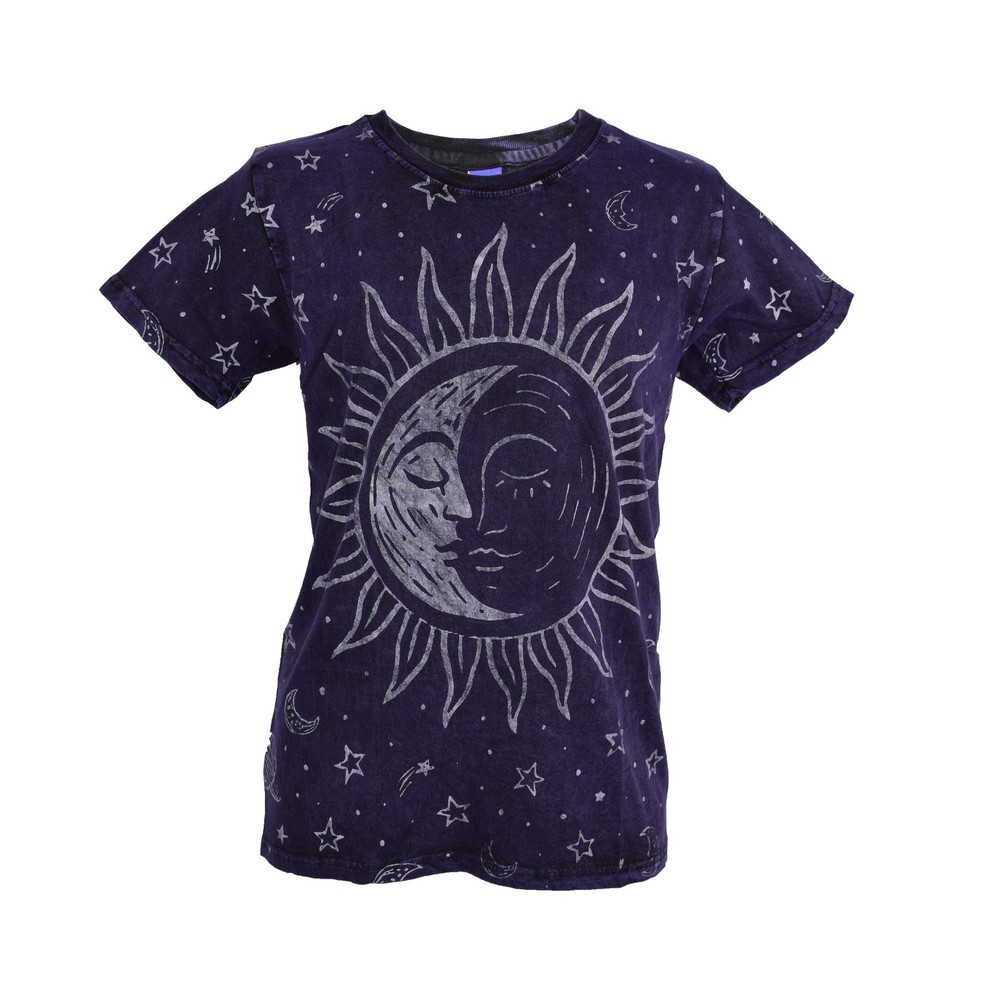 Sun & Moon Celestial T-Shirt Fair Trade cotton Hippy 40 42 44 46 48 50 52 Boho