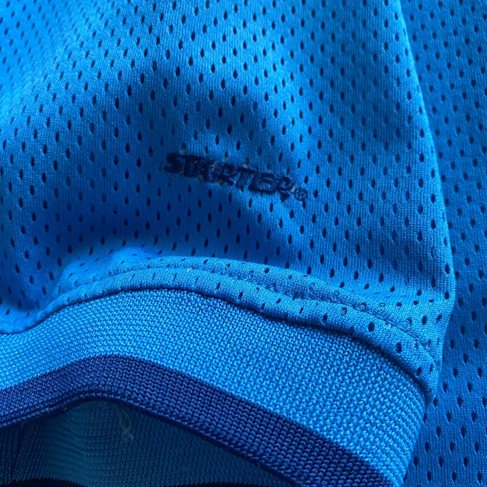 Starter Shirt Medium Vintage Mens Blue Mesh V-Neck Athletic Jersey Sportswear gallery