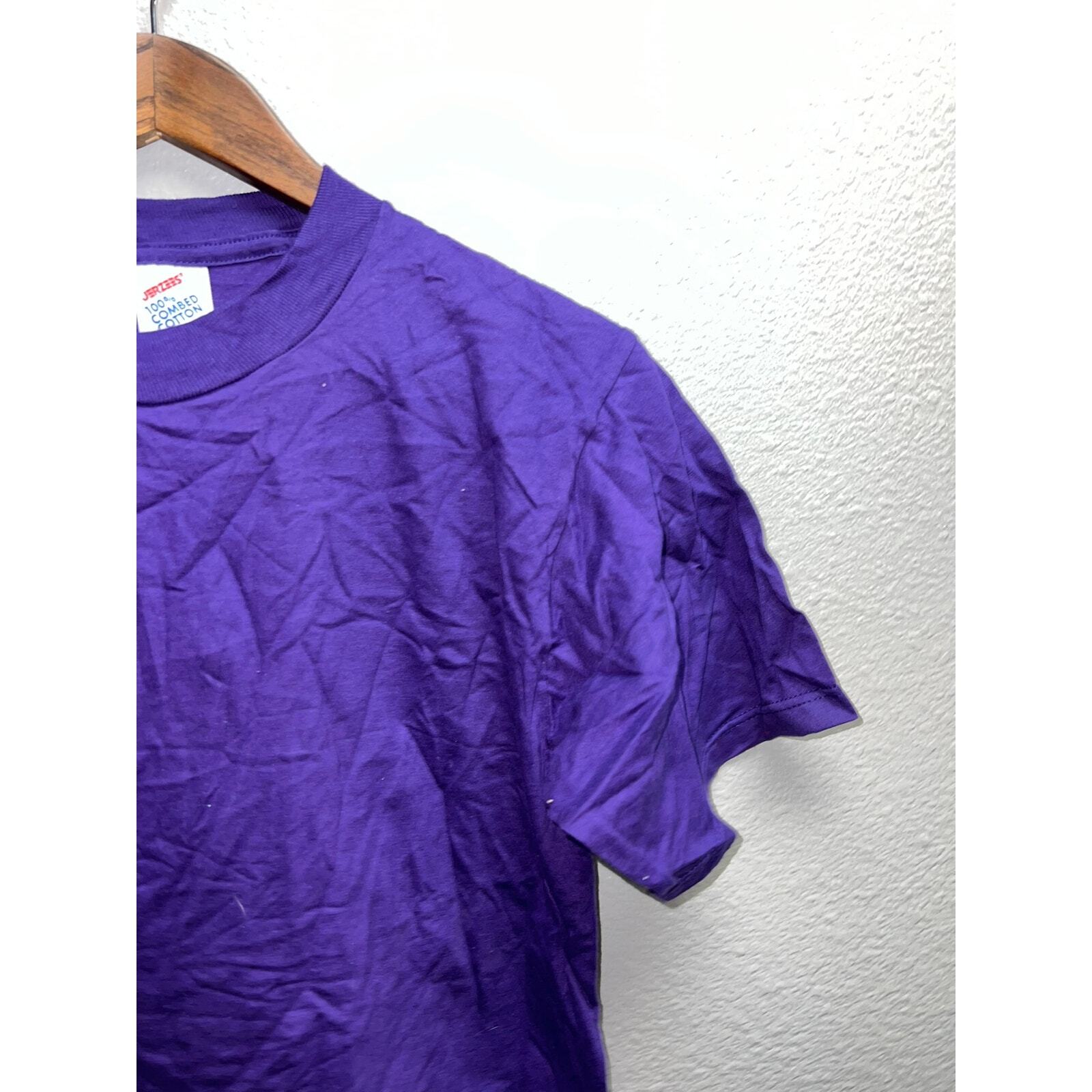 90s Vintage Jerzees 100% Combed Cotton Purple Blank Shirt VTG M gallery