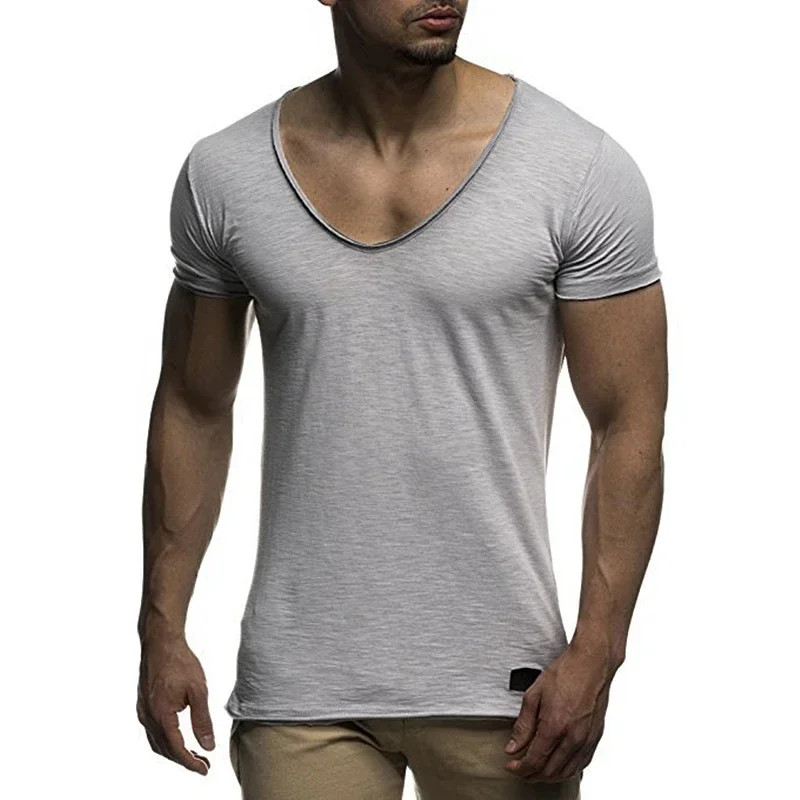 2026 New Men's T Shirt Fashion Chicken Heart V Collar Recreation. gallery
