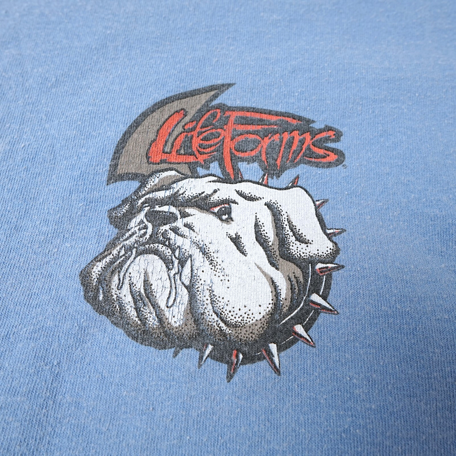 Vintage 1994 LifeForms T-Shirt Mens XL No Bark All Bite Bulldog Light Blue 90s gallery