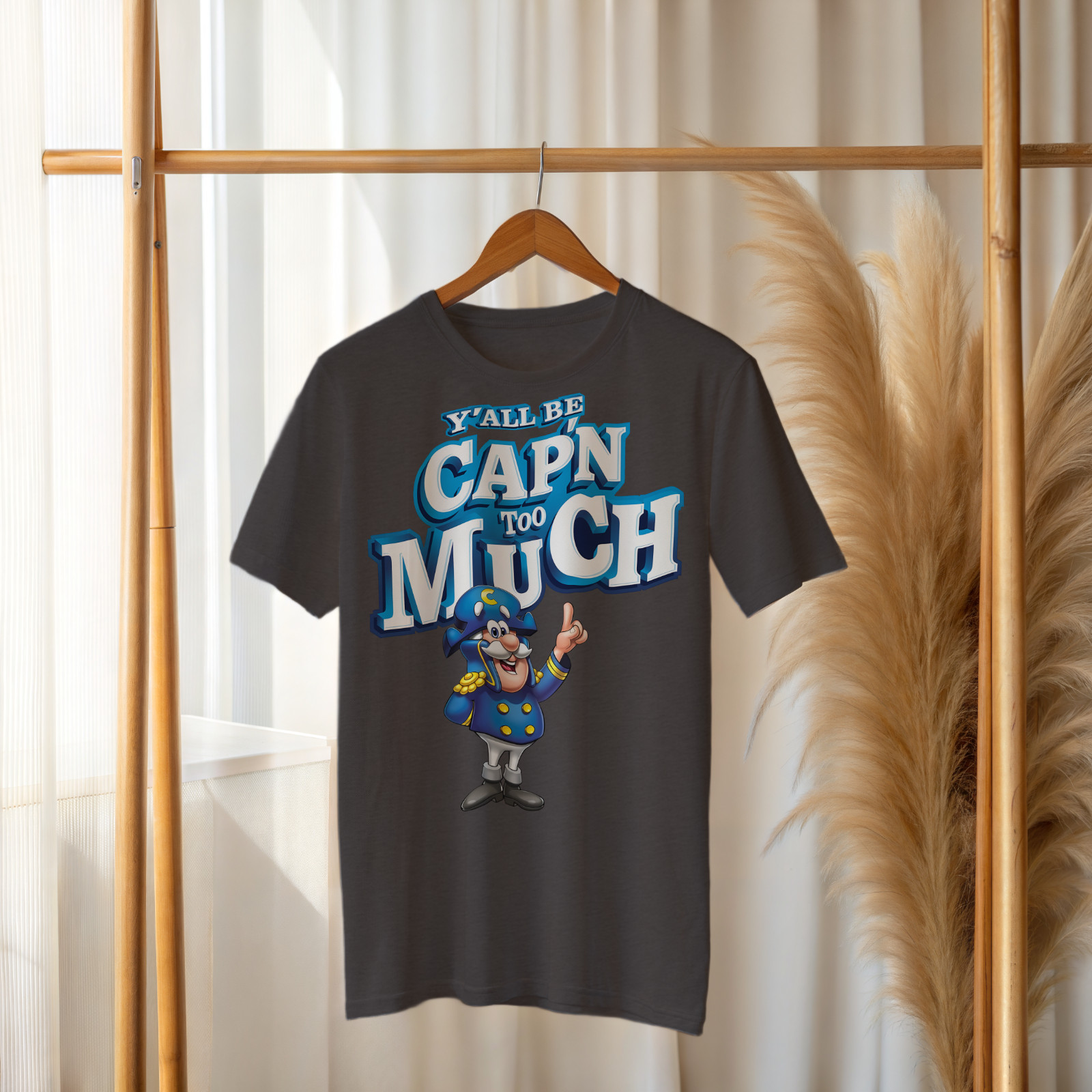 Funny Graphic T-Shirt – Y’all Be Cap’n Too Much Parody Tee A272 gallery