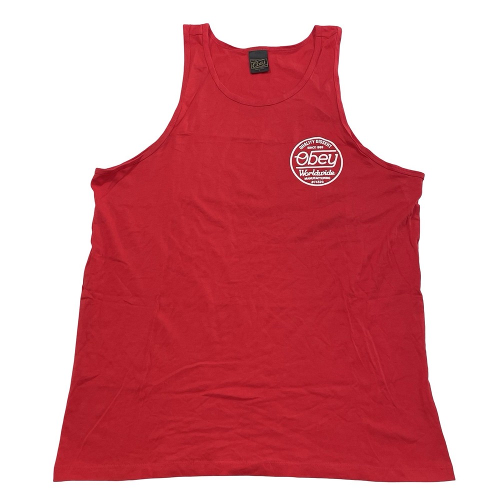 Obey Worldwide Quality Dissent Small Chest Graphic Tank Top Size L (Retail $35)