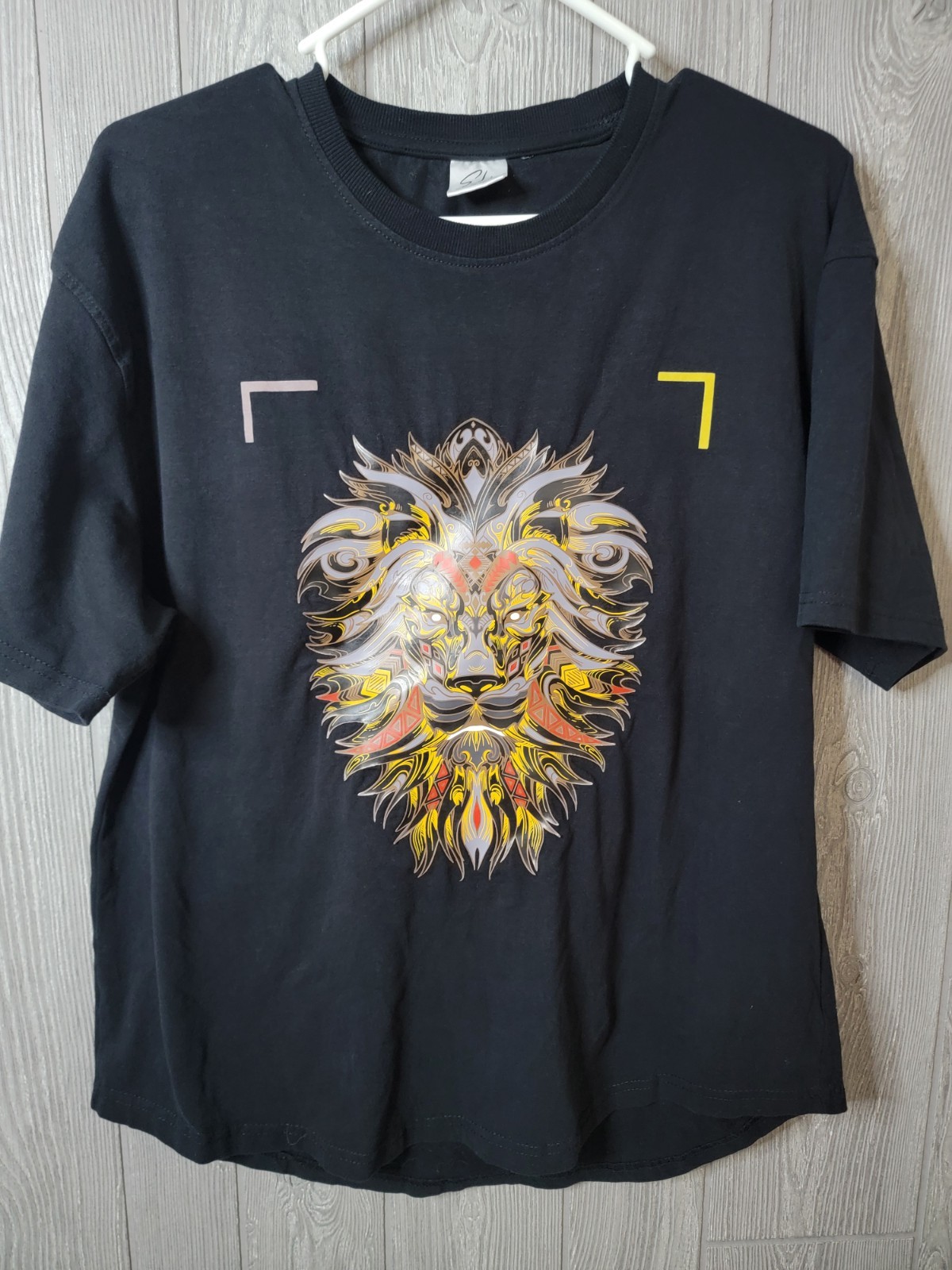 Eli By Just NOK FAUX LEATHER LION Black SHIRT, Would Fot Best A Size Mens Medium