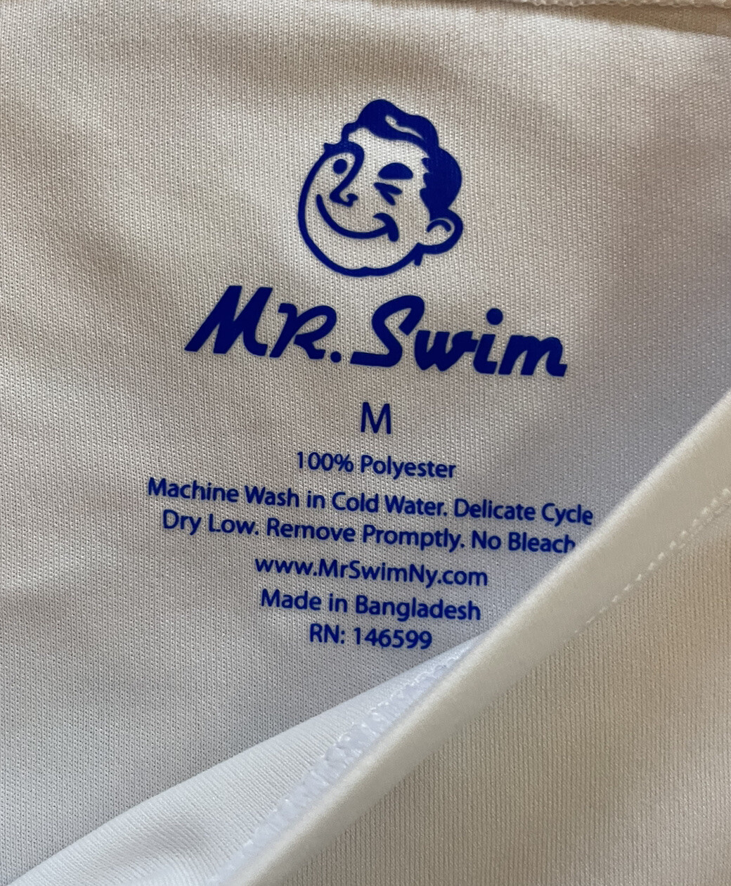Mr. Swim The Swim T’ Beach T-Shirt Tee Upf 50+ Men's Medium White Mint 42x27 gallery