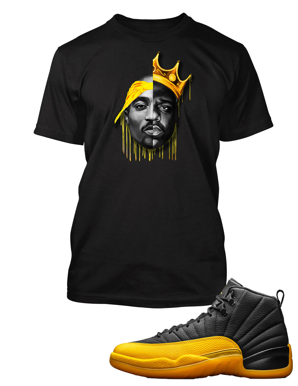 Biggie Pac Tee Shirt To Match Air J12 University Gold Shoe Men street wear gallery