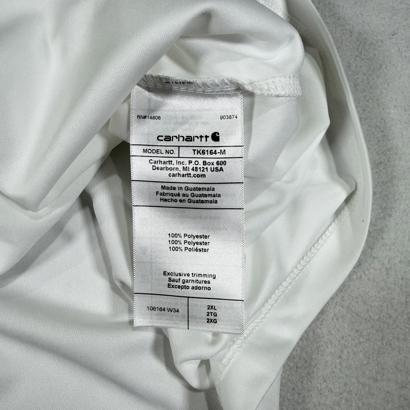 NWT Carhartt Force Sun Defender Lightweight Long Sleeve Shirt Mens XXL White gallery