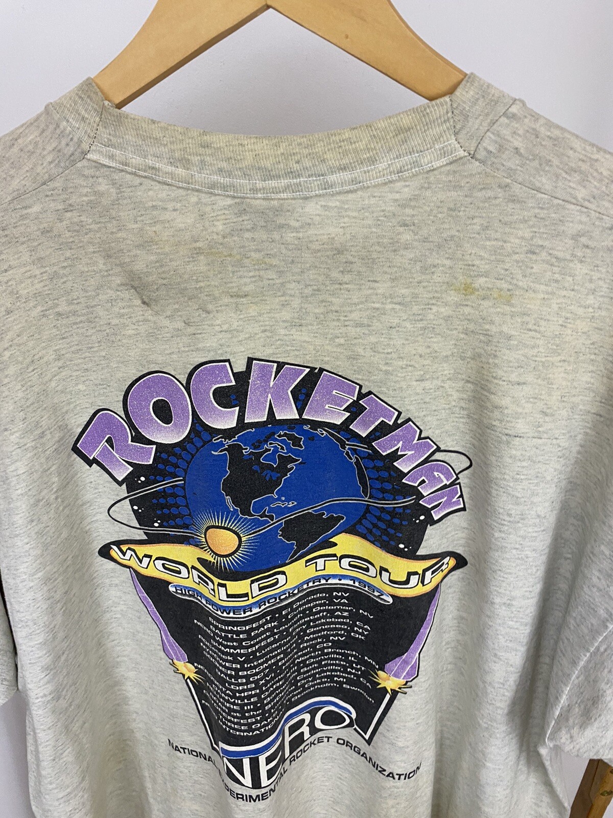VTG Rockerman NERO Livin On The Edge Rocket Organization Tour T-Shirt XXL gallery