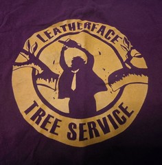 Texas Chainsaw Massacre Leatherface Tree Service Landscape Horror T-shirt 2XL