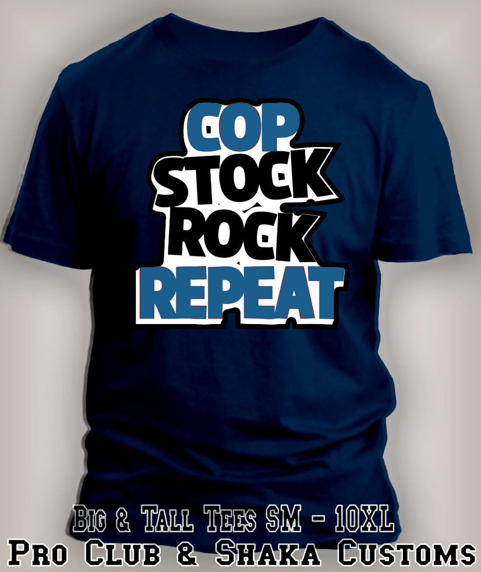 Cop Stock Repeat Big Tall Sm Graphic ProClub Shaka Tee to Match J4 Military Blue