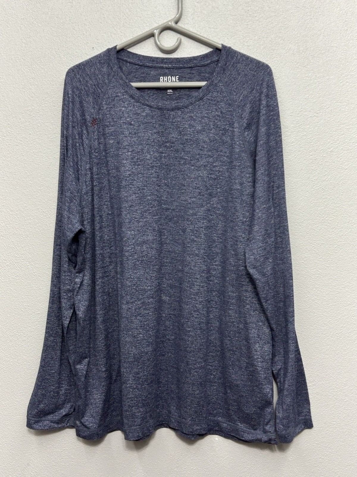 Rhone Men’s Shirt Size XXL 2XL Blue Nylon Blend Running Athleisure long sleeve