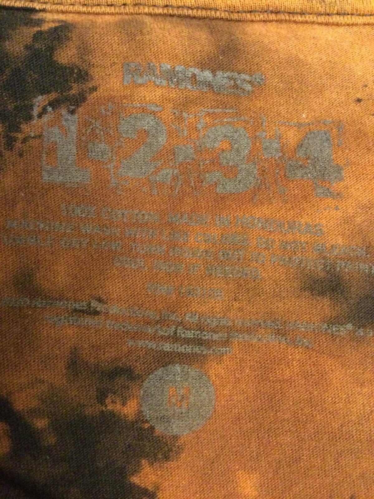 Ramones - Brown Tie Dye Shirt. M. “Ramones 1-2-3-4 “ Brand. gallery