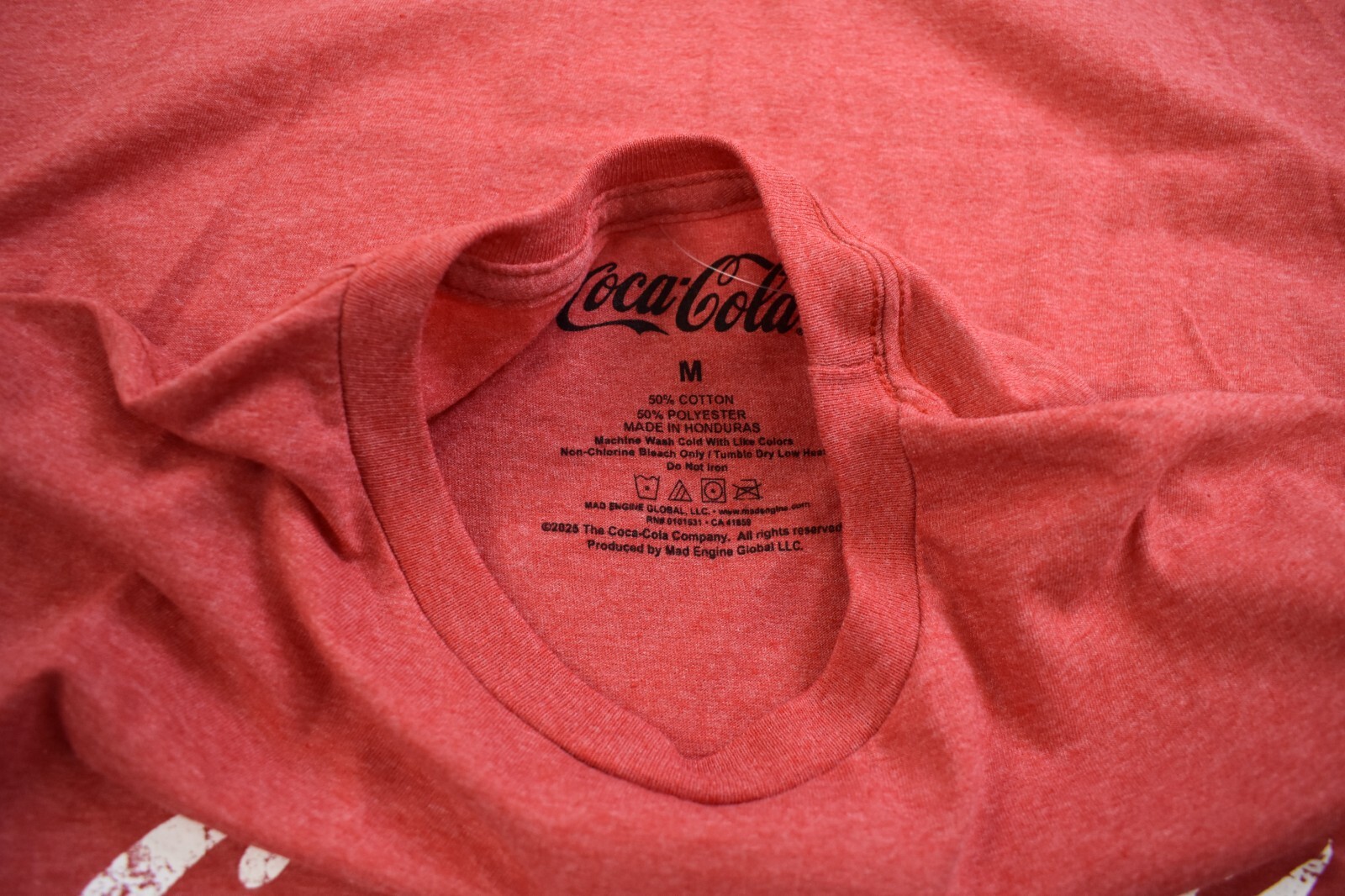Coca-Cola Mens Enjoy Coca-Cola Distressed Print Heather Red Coke Shirt New M-3XL gallery