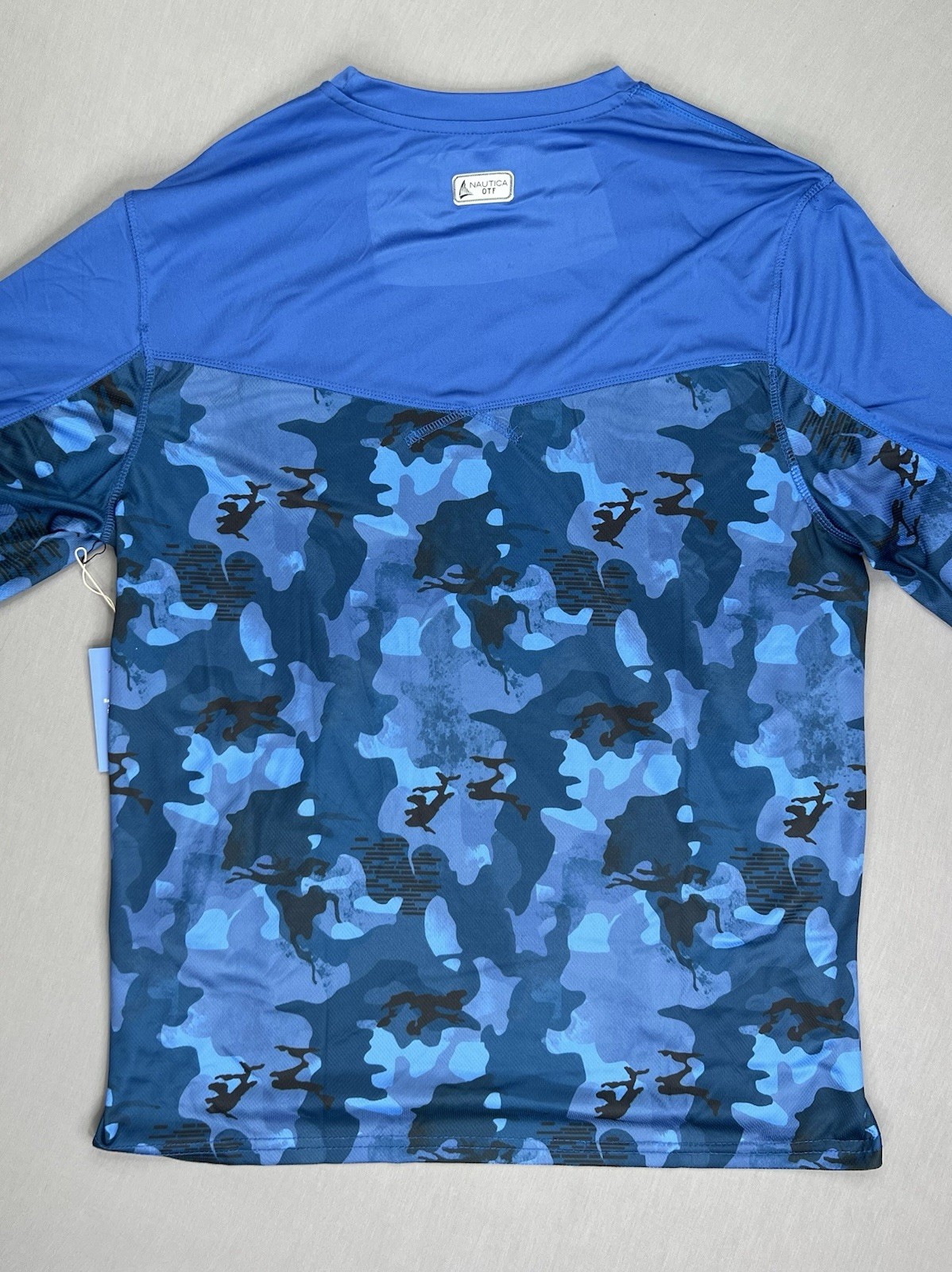 Nautica Shirt Men L Blue Camo OTF Offshore Tournament Fishing UPF50+ Performance gallery