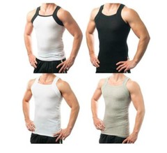 DIFFERENT TOUCH LARGE A-Shirt G Unit Style Tank Top Square Cut 4 Assorted Pack