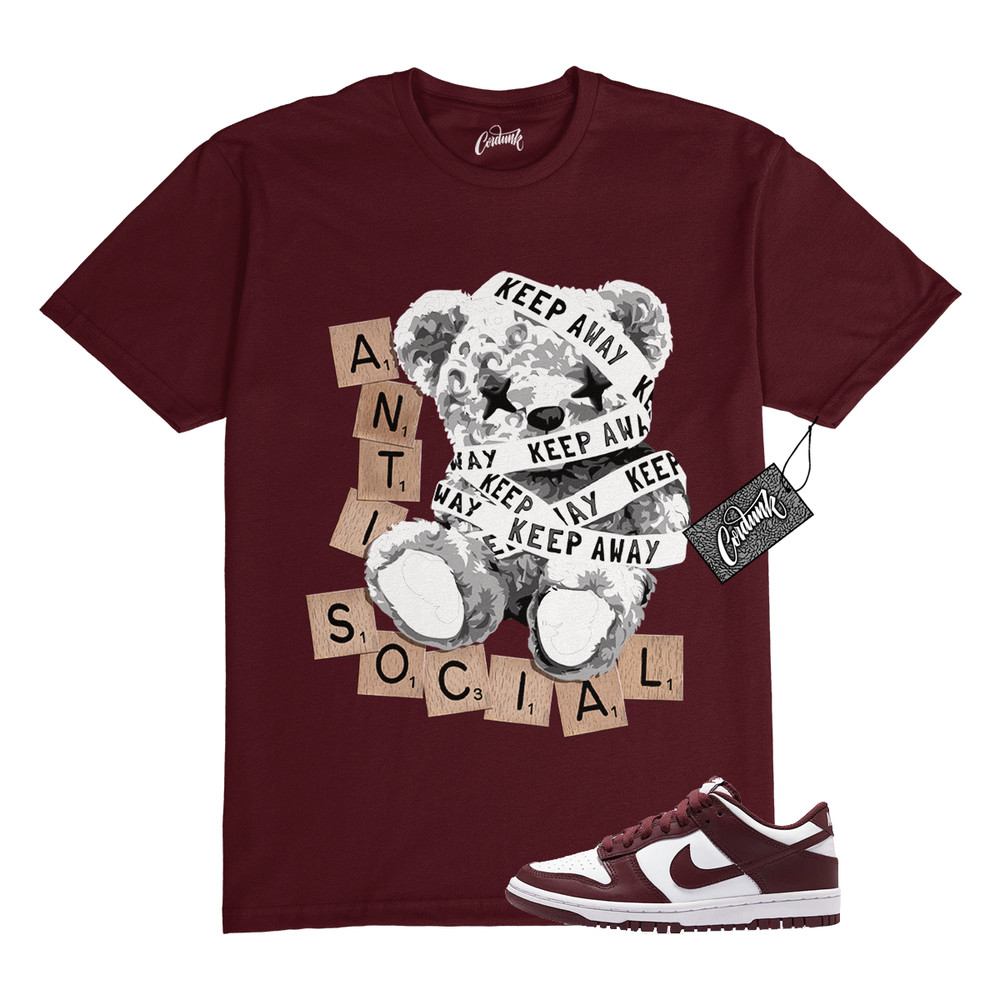 Dunk Team Red White Low Maroon Burgundy T Shirt Match ANTI