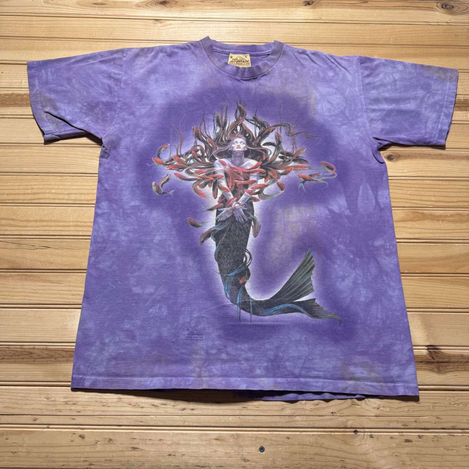 Vintage 2002 The Mountain Mermaid Mystical Fantasy Art Graphic T-Shirt USA Large gallery