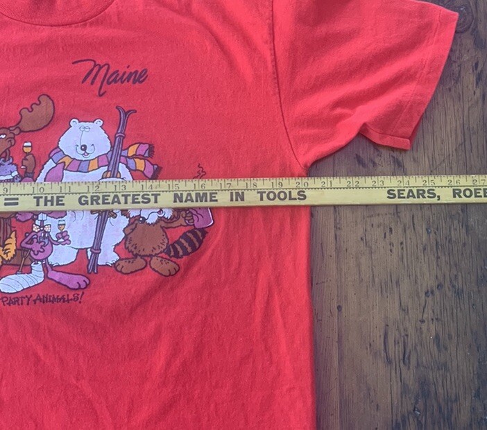 Vintage 1986 Maine Party Animals Cartoon Lifestyles T Shirt Red Size Large gallery