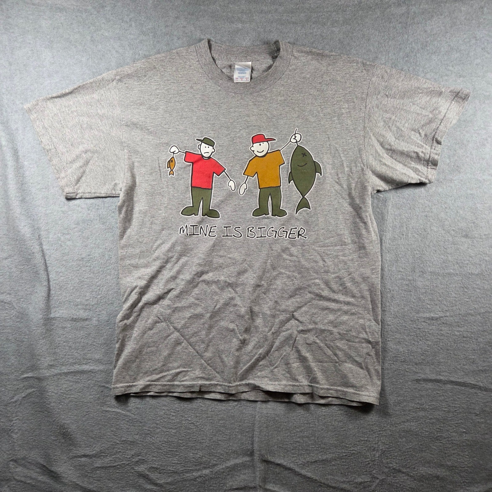 Tennessee River Fishing Humor T-Shirt Mens Large Grey Excellent Mine Is Bigger gallery