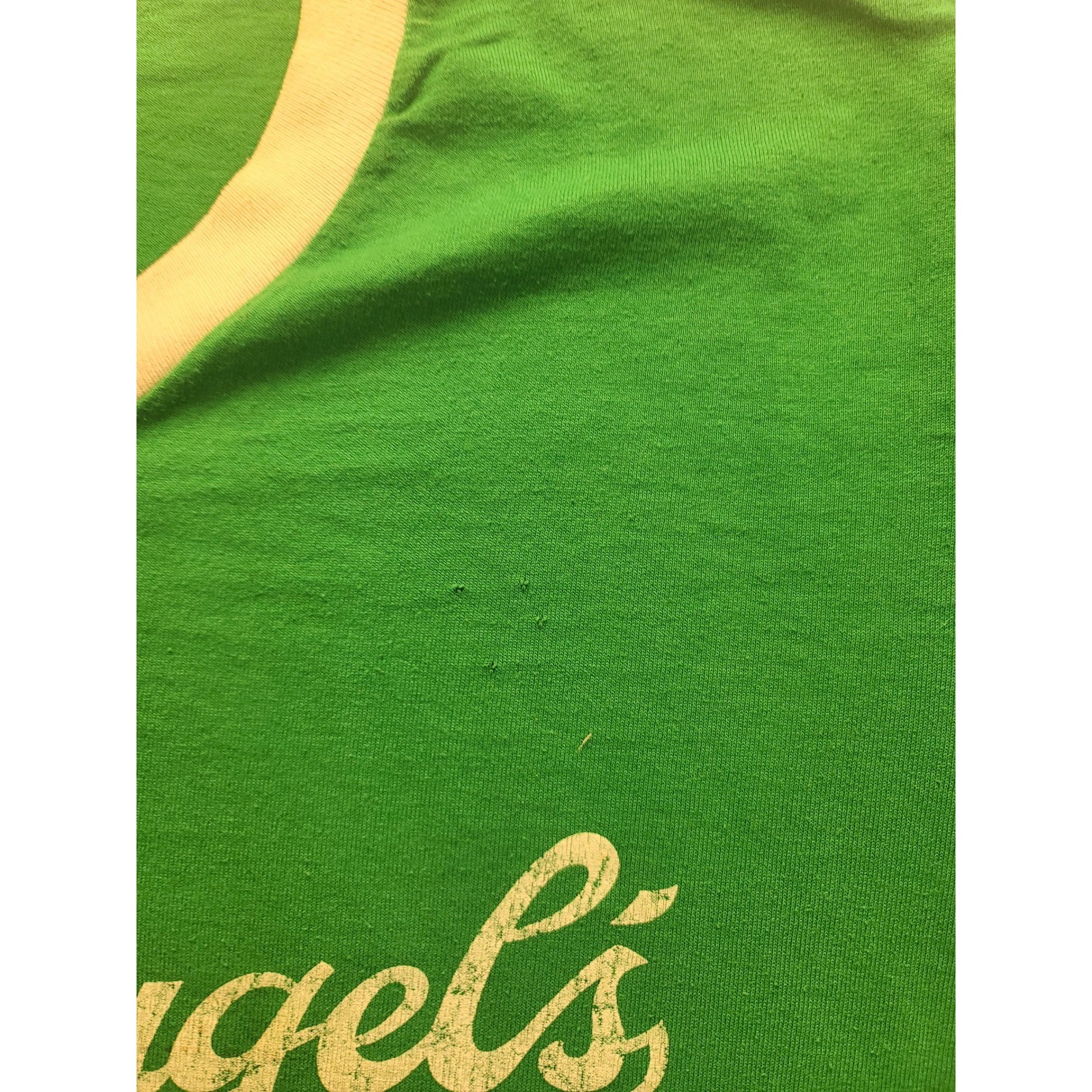 Vintage Leinenkugels Beer Green Ringer T-Shirt V-Neck Athletic Stripe Distressed gallery