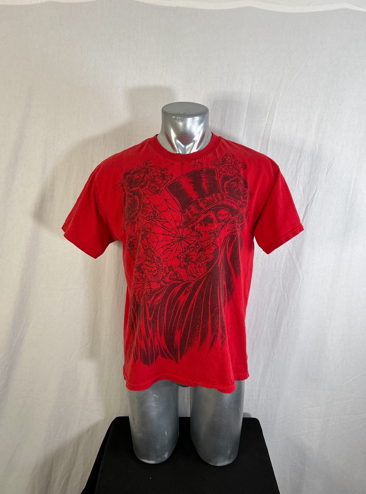 VTG Gothic Y2K Tattoo Joker Skeleton Band Tee M/L Emo Jesse Pinkman Style RARE gallery