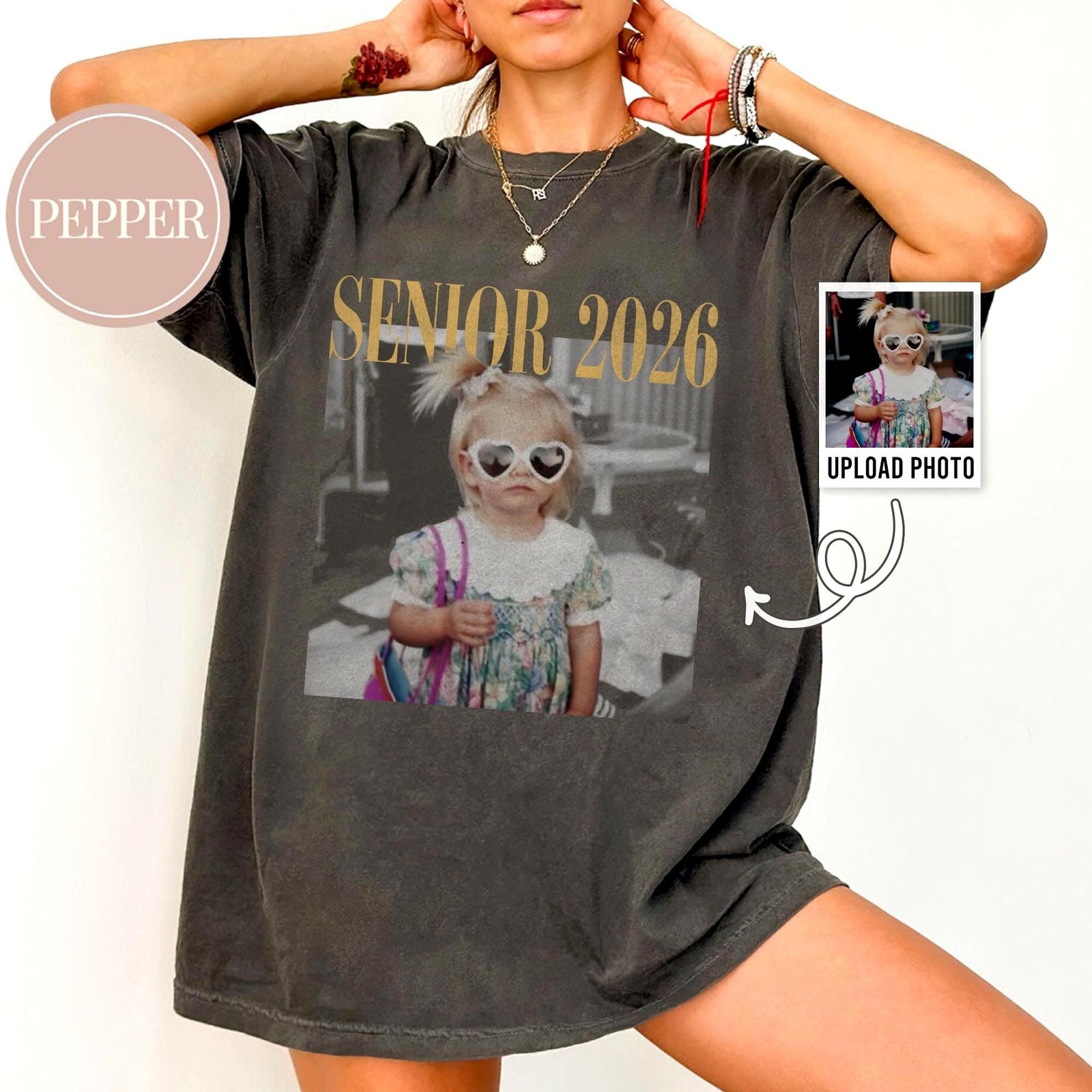 Personalized Senior 2026 Shirt Custom Photo Class of 2026 Graduation Tee