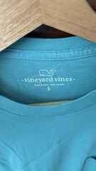 Vineyard Vines Beer Blue Graphic Print Pocket Crewneck Long Sleeve Tee S