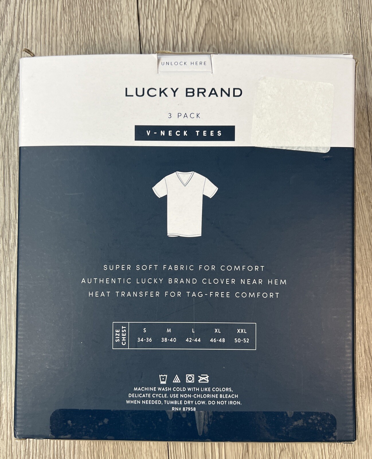 Lucky Brand Men's 3 Pack V-Neck Logo Tees Super Soft Size Small 34-36 White New gallery