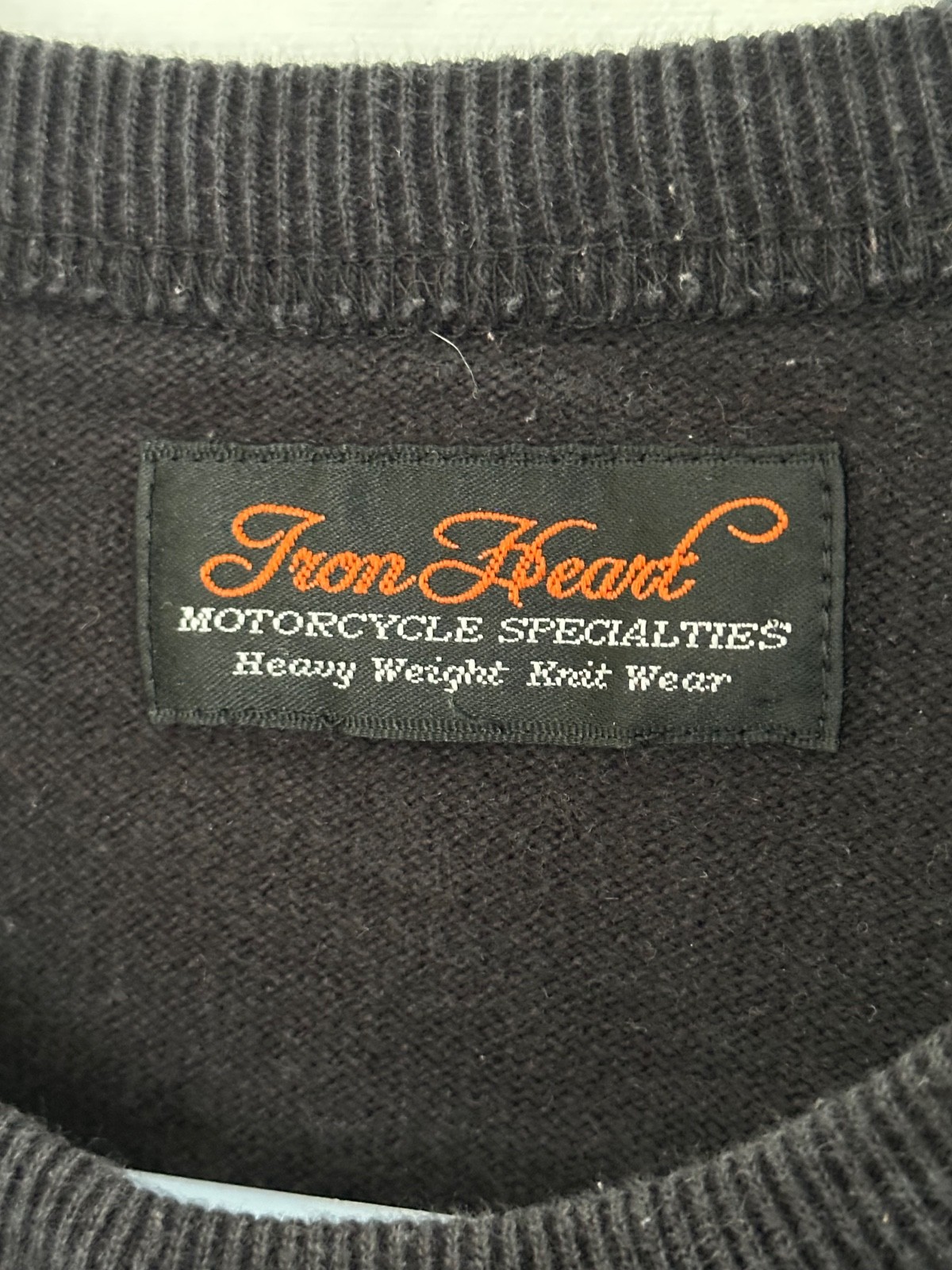 Iron Heart Heavy Weight Knit Wear Black T-Shirt – Made in Japan Size Large gallery