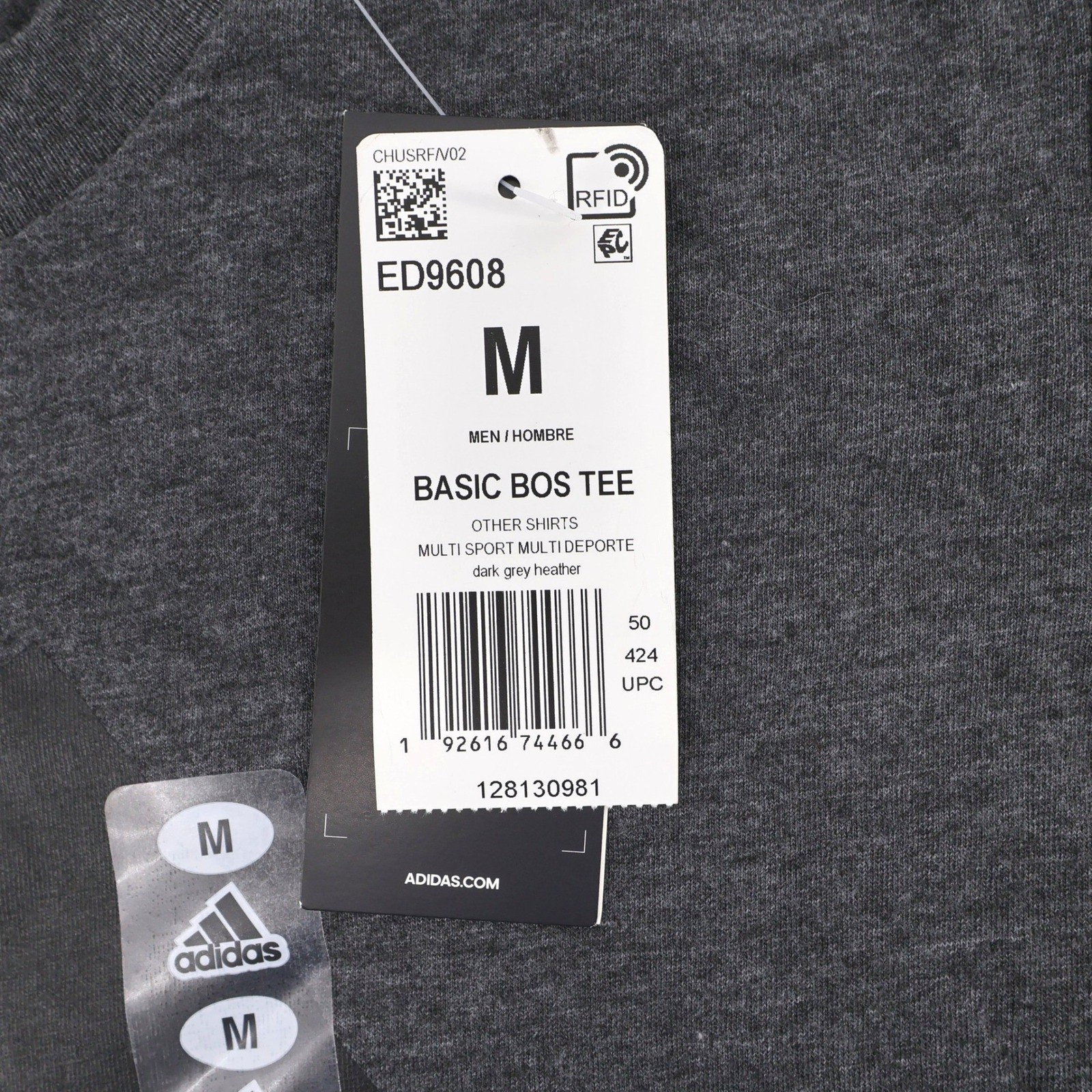 NEW Adidas Amplifier Basic BOS Tee Dark Grey Heather Mens Size Medium Shirt gallery