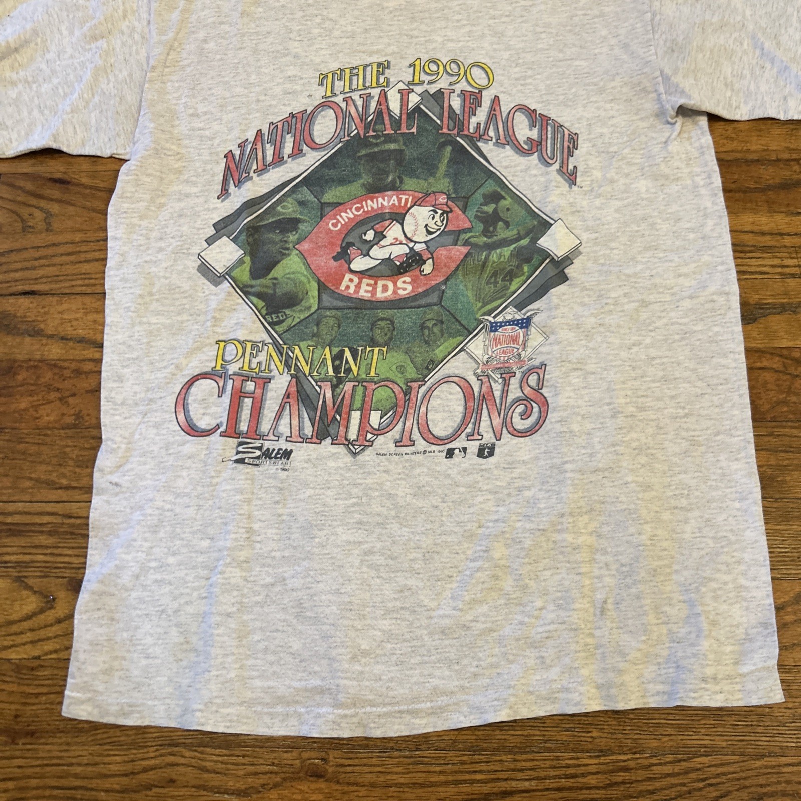 Vintage 1990 Salem Sportswear Cincinnati Reds World Champs Shirt 90s Large L gallery