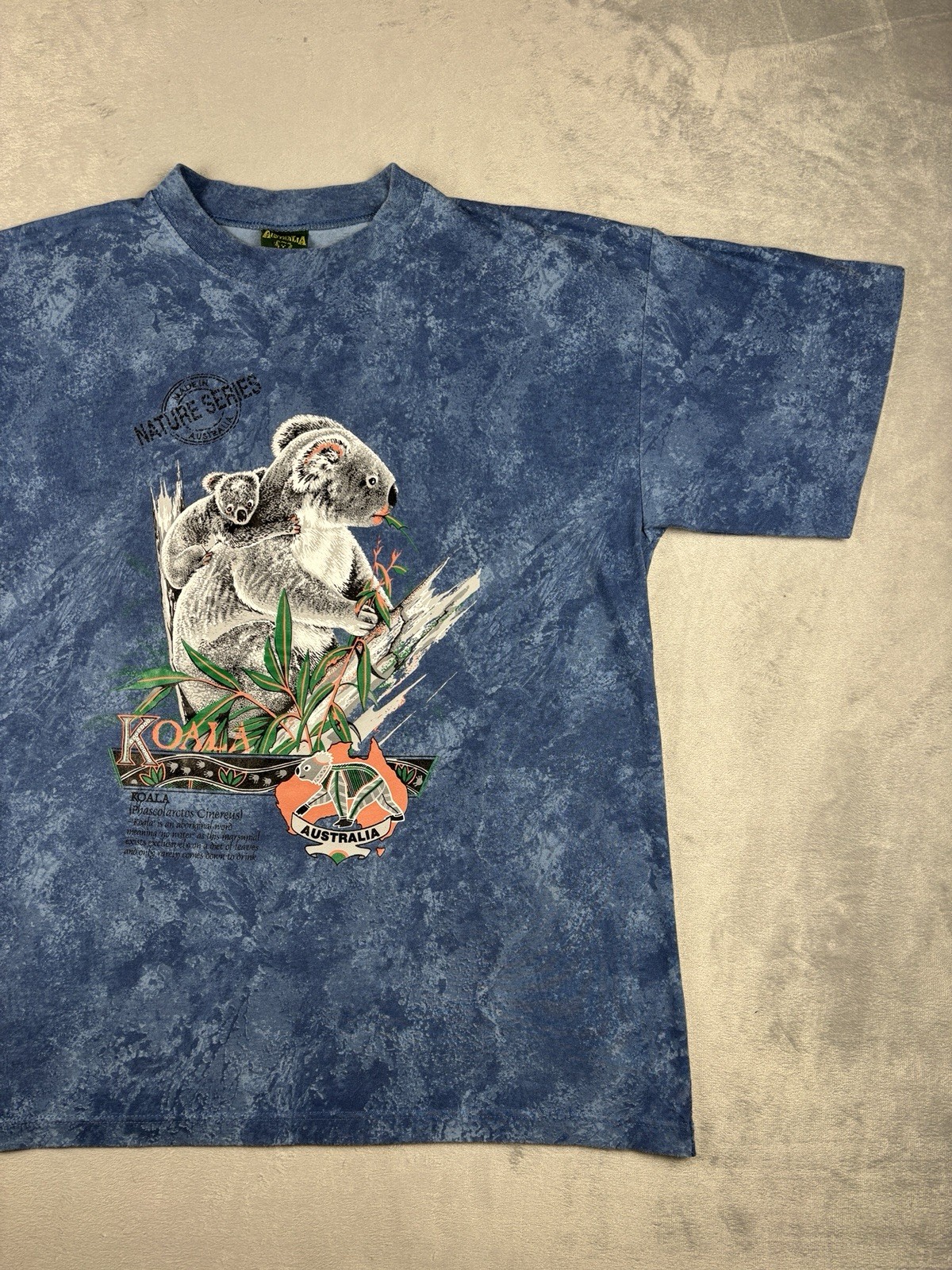 Made in Australia Nature Series Koala T-Shirt Blue Men’s Medium Vintage 90s gallery