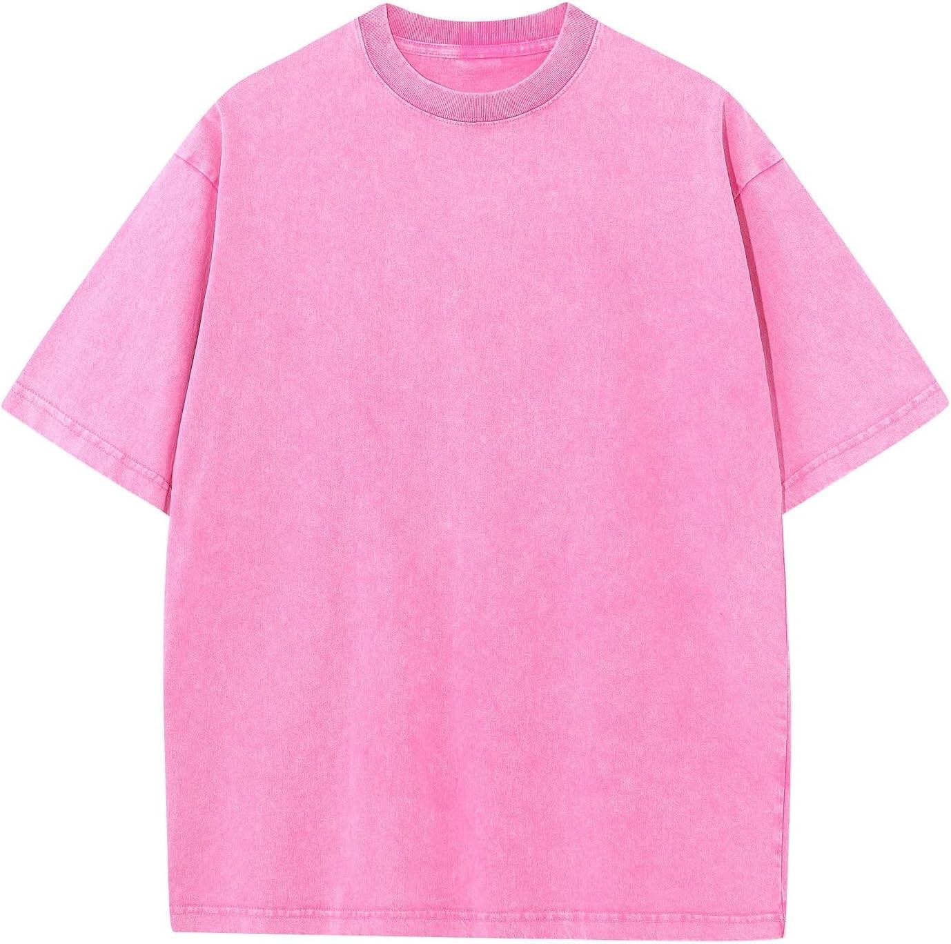 Men’s Oversized Vintage Acid Wash T-Shirt 100% Cotton Loose Fit Streetwear Tee gallery