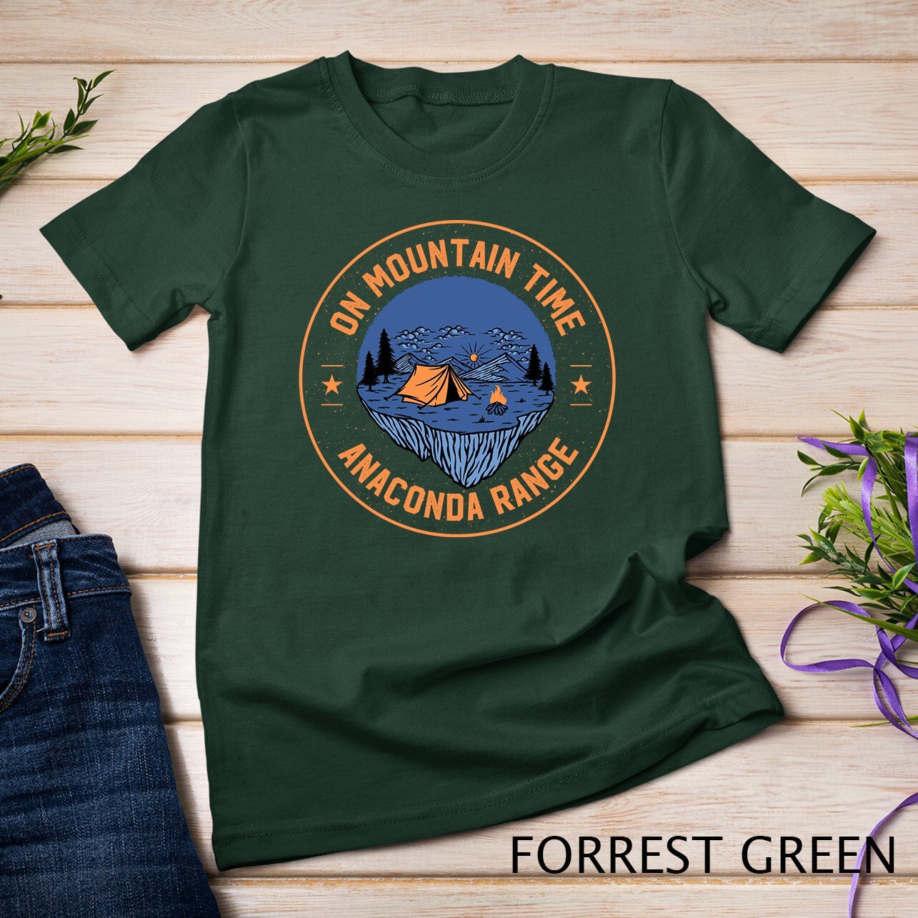 On Mountain Time Anaconda Range Hiking Montana Hiker Outdoor Unisex T-shirt gallery