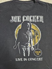 Joe Cocker – LIve In Concert” – Tour ‘12 – Black Shirt – L – XL – Tultex