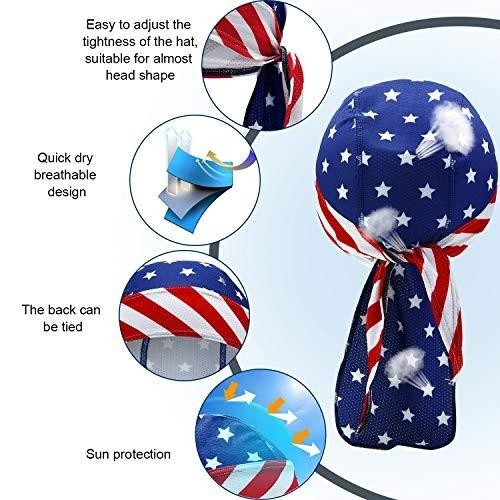 3 Pcs Do Rags Dew Rag Skull Caps for Men Bandana Beanie Hats Pirate Hats Cycling gallery