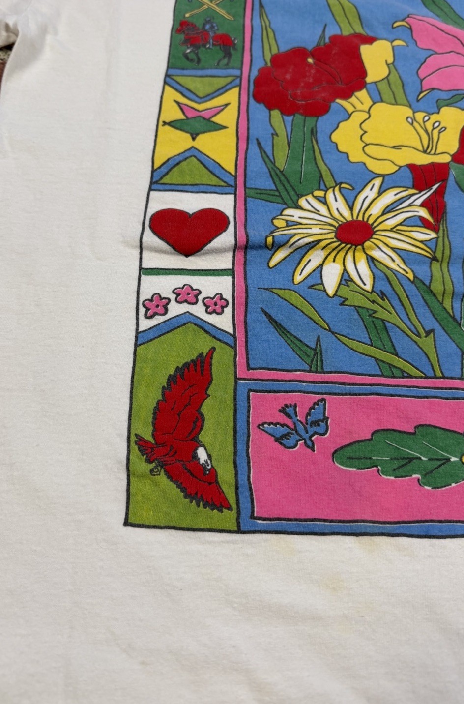 Vintage Floral Flowers Tropical Folk Art Heartland Apparel T-Shirt OSFA 80s 90s gallery