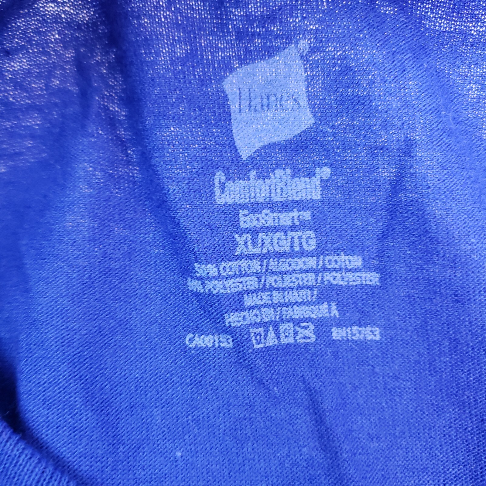 Hanes Mens Size XL Royal Blue Basic Comfort Blend Eco Smart T Shirt gallery