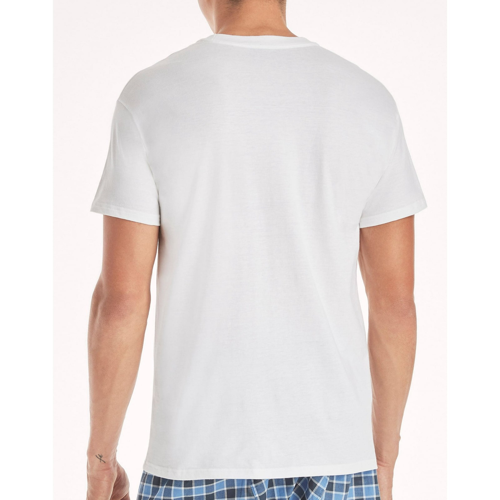 Hanes Men’s V-Neck T-Shirt White Irregular 4XL 4-Pack gallery