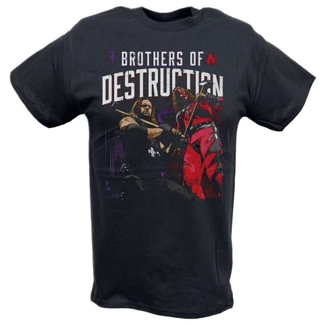Brothers Of Destruction Undertaker & Kane Mens Black WWE Wrestling Tee S-5XL