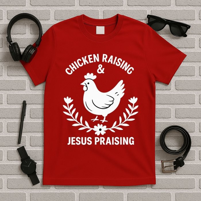 Chicken Raising & Jesus Praising T-Shirt