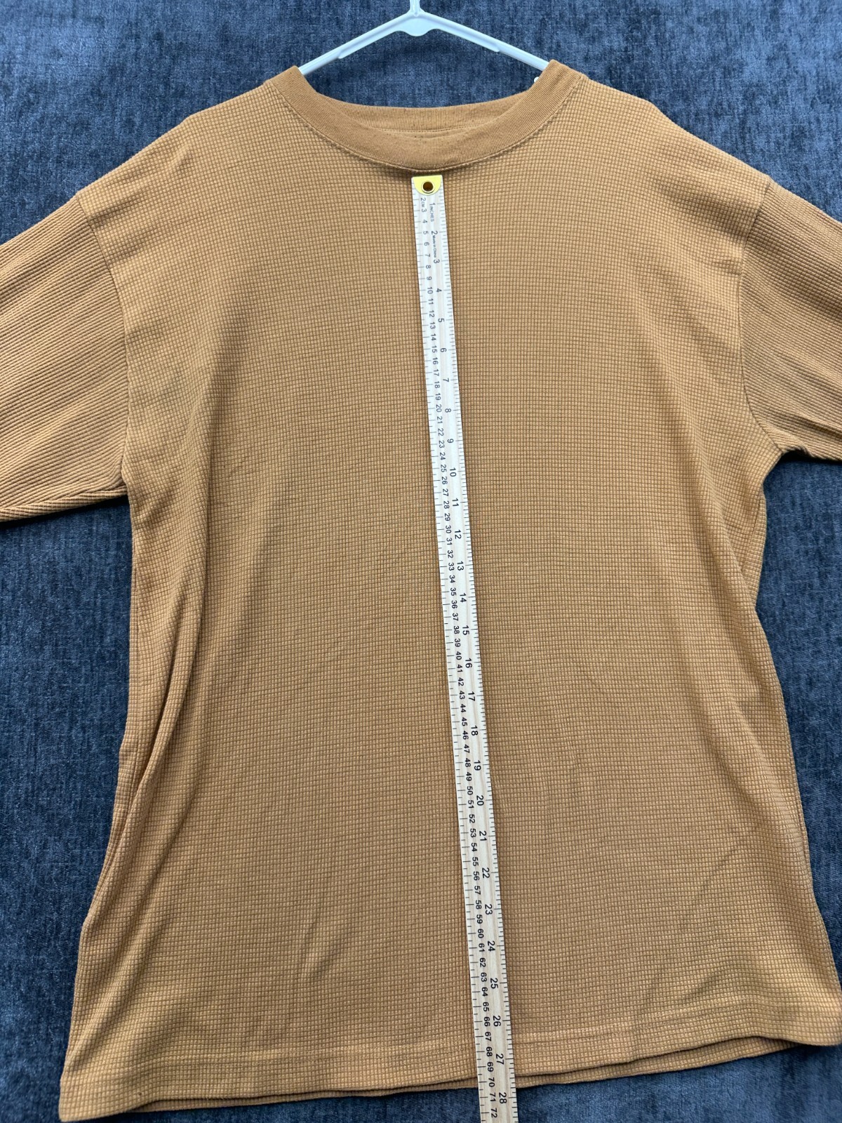 R+L Luxury Thermal Shirt Mens XL Beige Heavyweight Waffle Knit Ribbed Cuffs gallery
