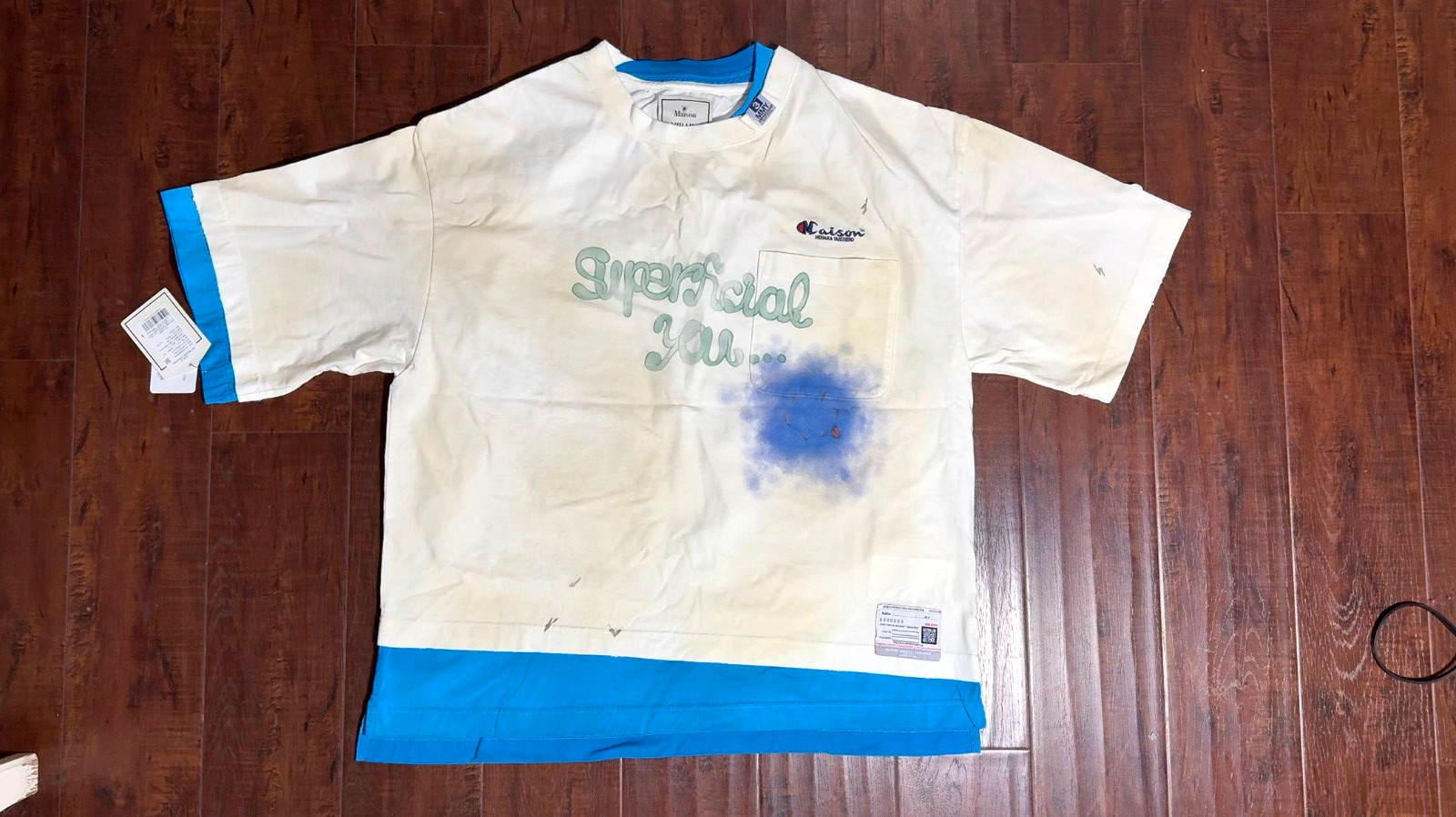 MAISON MIHARA YASUHIRO MMY Shirt Splicing Distressed OVERSIZED T-SHIRT SIZE 50 gallery