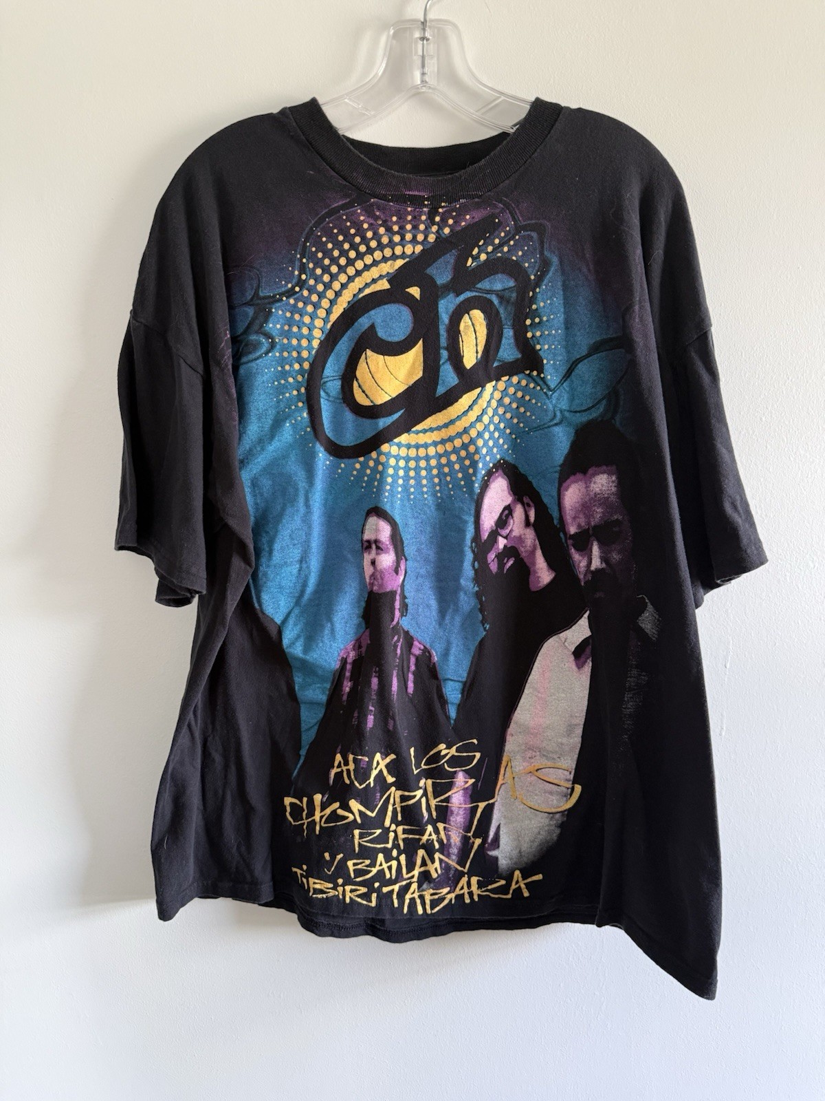 CAFE TACUBA Vintage 1997 US Tour T Shirt XL Black LP Mexico Indie Latin Rock USA